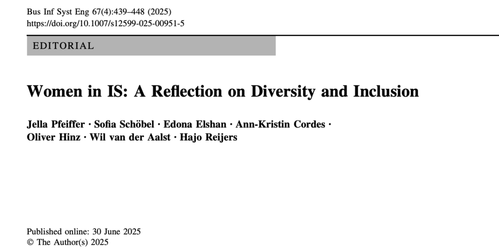Editorial on ?Women in IS: A Reflection on Diversity and Inclusion?
